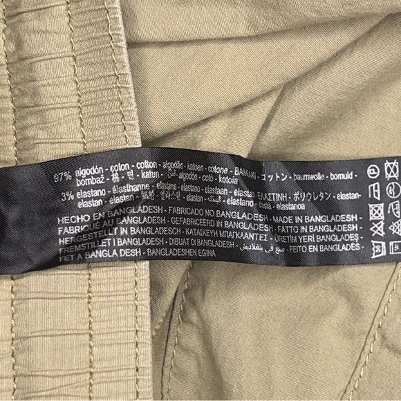 SMALL ZARA KHAKI CARGO PANTS ELASTIC WAIST POCKETS CASUAL OUTDOOR Y2K - Picture 7 of 15